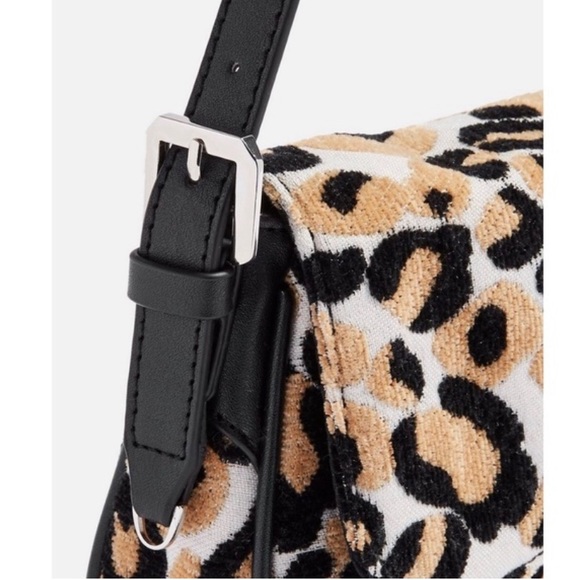 TOPSHOP Zambia Shoulder Bag Textured Leopard Print Leather Adjustable Strap - Picture 3 of 10